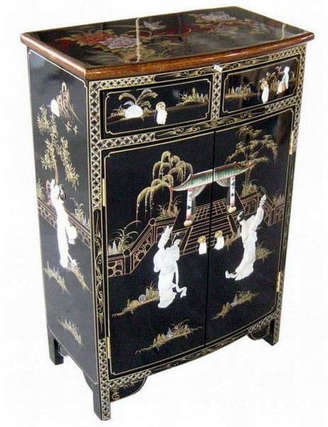 Elegant Handcarved Mother of Pearl Oriental Chest  