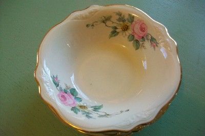   Laughlin Virginia Rose Dixie Rose Sauce Dishes   Gold Trim  