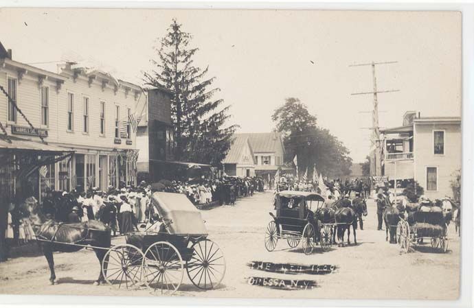 NY ODESSA JULY 4TH PARADE PHOTO HORSE DRAWN EARLY 41897  