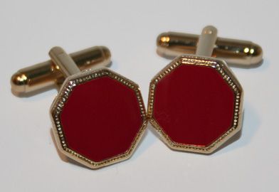 New Apple Red / Gold Cufflinks Formal Tuxedo L59  