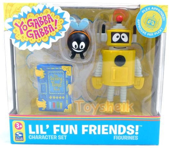 Yo Gabba Gabba Toys Lil Fun Friends Plex, Brobee, Foofa, Muno and Toodee  Toys from 2008 Spin Master 