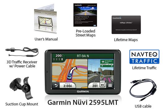 Garmin Nuvi 2595LMT GPS Vehicle Navigation System 5 Touchscreen 