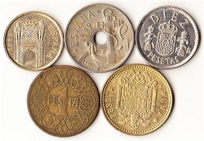 Spain   5 Different Coins Lot #458  