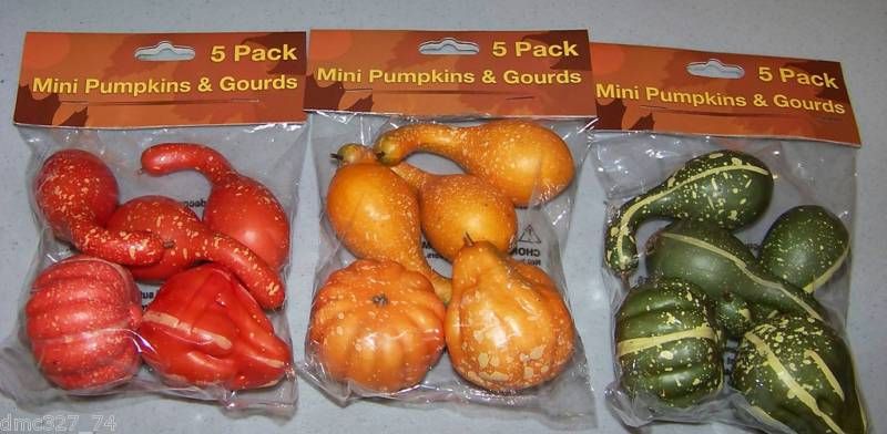 FALL HARVEST Craft Decor Mini PUMPKINS & GOURDS   NEW  