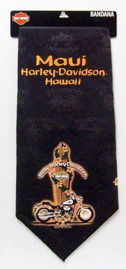 NEW MAUI HARLEY DAVIDSON SURFBOARD LEI BLACK BANDANA  