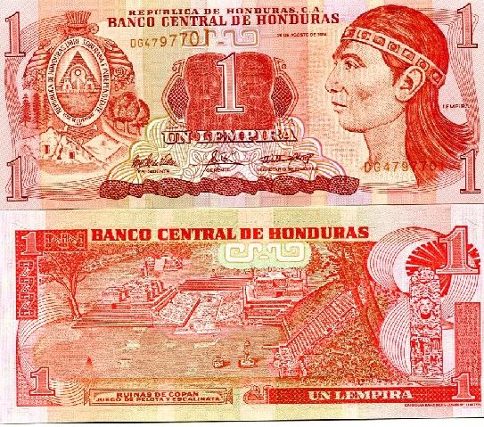 HONDURAS 4 pcs SET 1/2/5/10 Lempiras 2004 UNC  