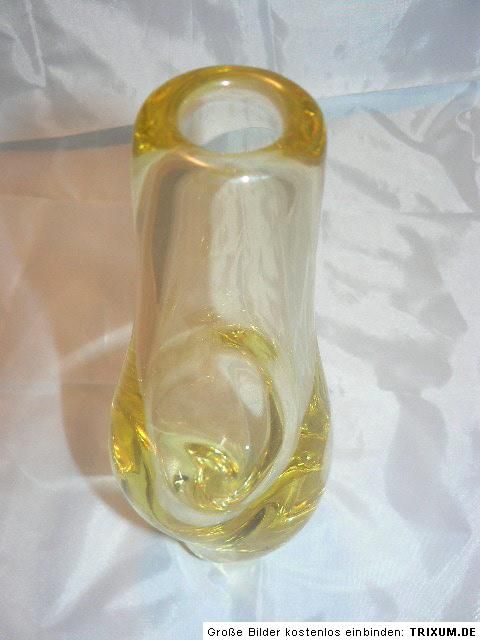 Czech Bohemian ZBS Zelezny Brod M. Klinger glass Vase 60s/70s 25 cm 