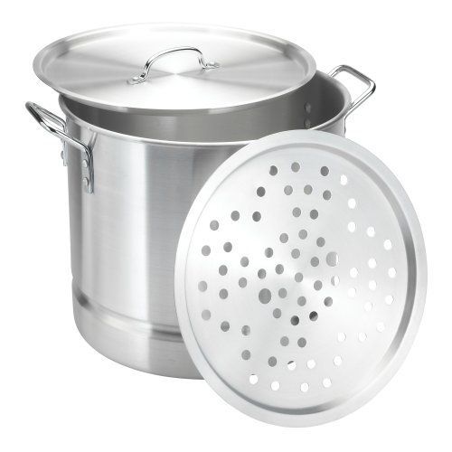 Aluminum Stock POT w/ Steamer Insert & Cover 52 Quart  