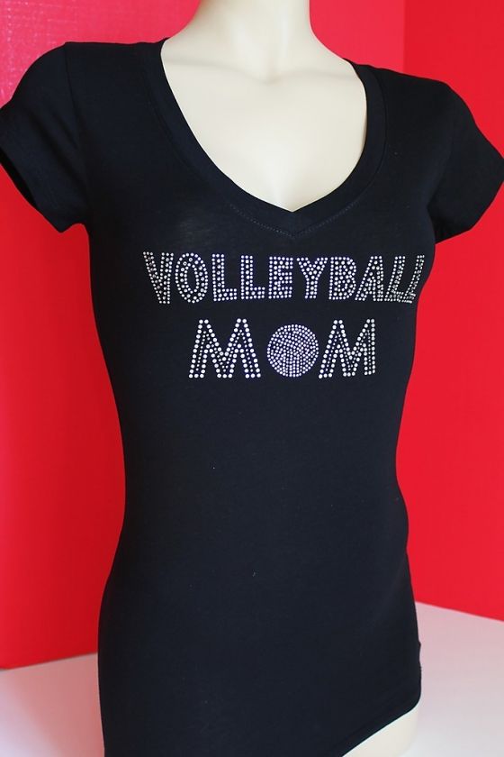 RHINESTONE VOLLEYBALL MOM S M L 1XL 2XL 3XL SHIRT NEW  