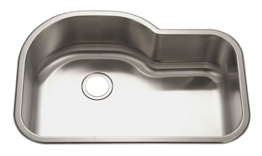 31 1/2 Offset Single Bowl Stainless Steel Kitchen Sink  