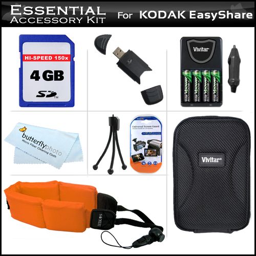 4GB Accessory Kit For Kodak EasyShare Sport C123 Camera  