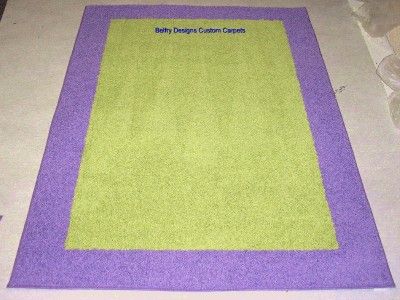 4x6 Purple and Lime Green K Ireland Shag Border Rug  