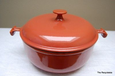 Vtg Le Creuset Enzo Mari La Mama #26 Round French Oven Dutch Burnt 