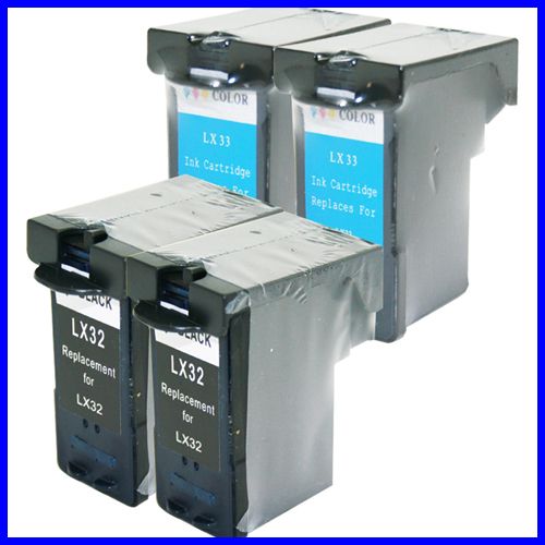 4PK Ink Lexmark 32/33 Cartridge for Printer P6250 P6350  