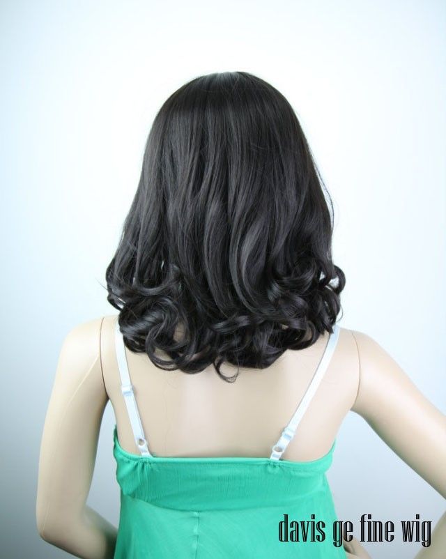 2011 New Fashion womens medium Wig full Hair Curl Wigs Black / Brown 