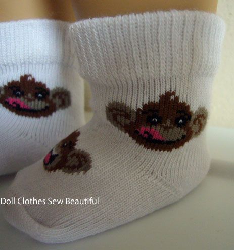 DOLL CLOTHES fit American Girl Cute Monkey Footie Socks  