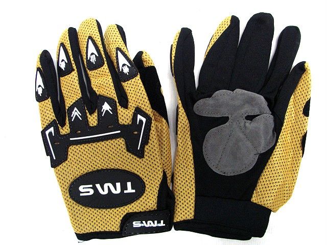 TMS GLOVES MOTORCYCLE ATV MOTOCROSS DIRT BIKE YELLOW ~L  