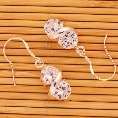 Crystal Zircon Music Note Earrings Eardrop 30% silver  