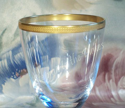 Lenox China Gold Encrusted TUXEDO Crystal Wine Glass Reduced Price 