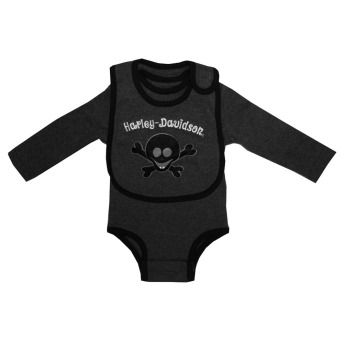 Harley Davidson Motorcycles Rebel Club Skull Long Sleeve Baby Snapsuit 