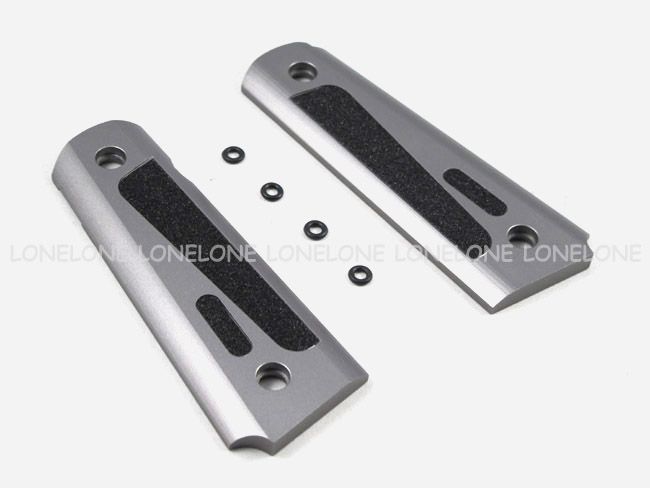 Airsoft Aluminum Non Slip Panel Grip Cover For M1911 GY  