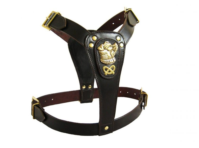 STAFFORDSHIRE LEATHER DOG HARNESS, COLLAR & LEAD MATCHING SET STAFFY 