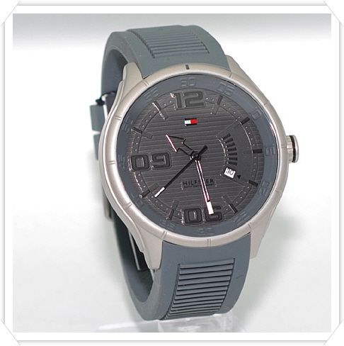 TOMMY HILFIGER MENS SPORT GREY SILICONE WATCH 1790801  