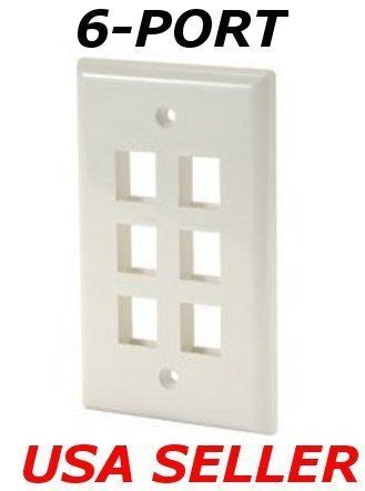 Hole Port Keystone Jack Flush Wall Face Plate   White  