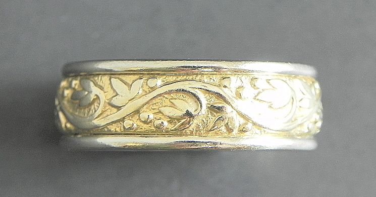   GOLD ORANGE BLOSSOM WEDDING BAND VINTAGE ESTATE RING collectors  