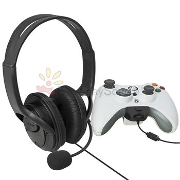 Black Live Gaming Headset With Microphone Mic For Xbox 360 Free 